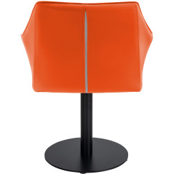 Fauteuil Damaso simili cuir orange