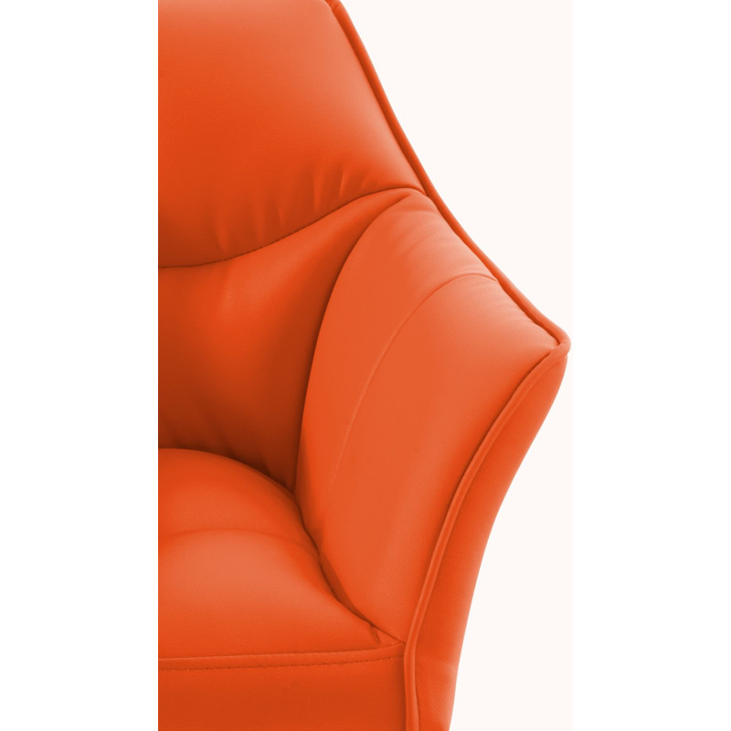 Fauteuil Damaso simili cuir orange