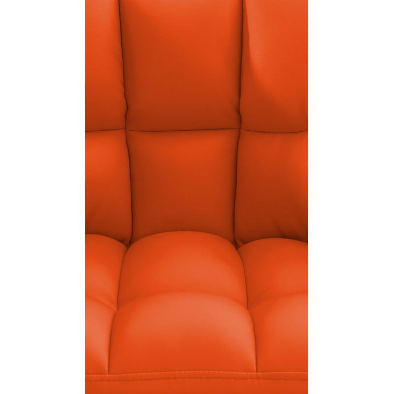 Fauteuil Damaso simili cuir orange