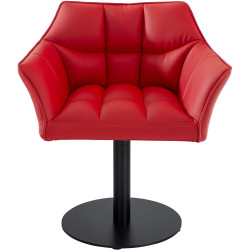 Fauteuil Damaso en cuir artificiel rouge
