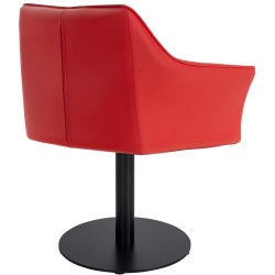 Fauteuil Damaso en cuir artificiel rouge
