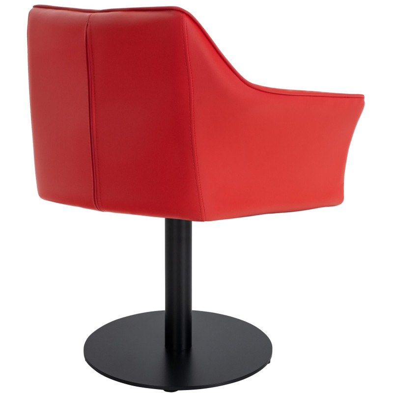 Fauteuil Damaso en cuir artificiel rouge