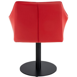 Fauteuil Damaso en cuir artificiel rouge