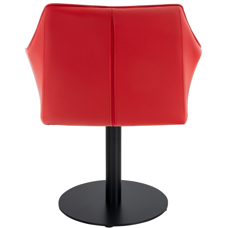 Fauteuil Damaso en cuir artificiel rouge
