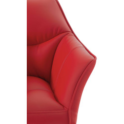 Fauteuil Damaso en cuir artificiel rouge