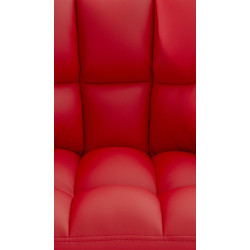 Fauteuil Damaso en cuir artificiel rouge