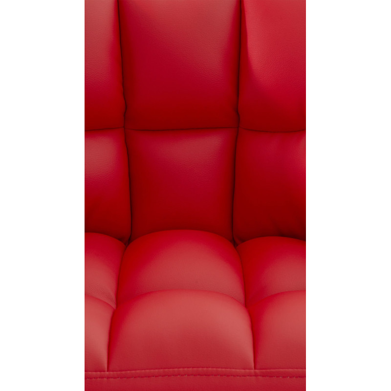 Fauteuil Damaso en cuir artificiel rouge