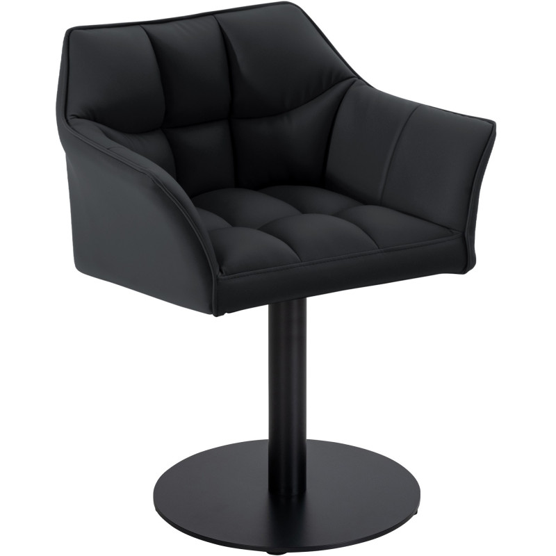Fauteuil Damaso en similicuir noir