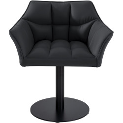 Fauteuil Damaso en similicuir noir
