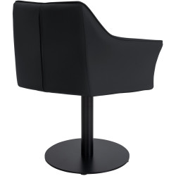 Fauteuil Damaso en similicuir noir