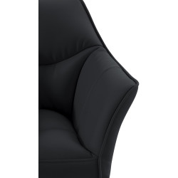 Fauteuil Damaso en similicuir noir