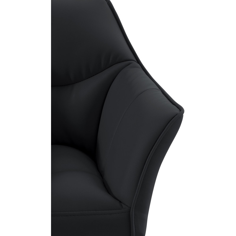 Fauteuil Damaso en similicuir noir
