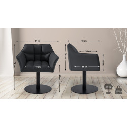 Fauteuil Damaso en similicuir noir