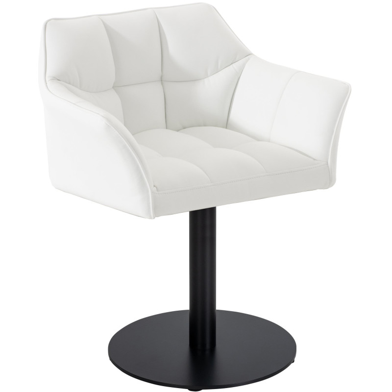 Fauteuil Damaso en cuir artificiel blanc