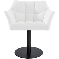 Fauteuil Damaso en cuir artificiel blanc