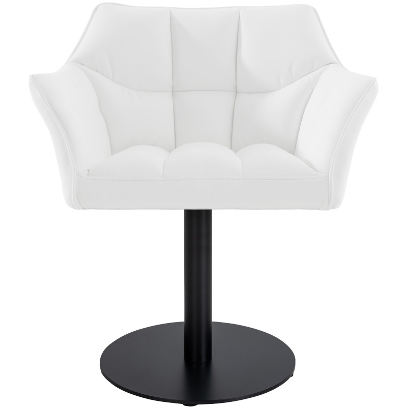 Fauteuil Damaso en cuir artificiel blanc