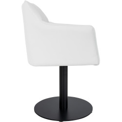 Fauteuil Damaso en cuir artificiel blanc