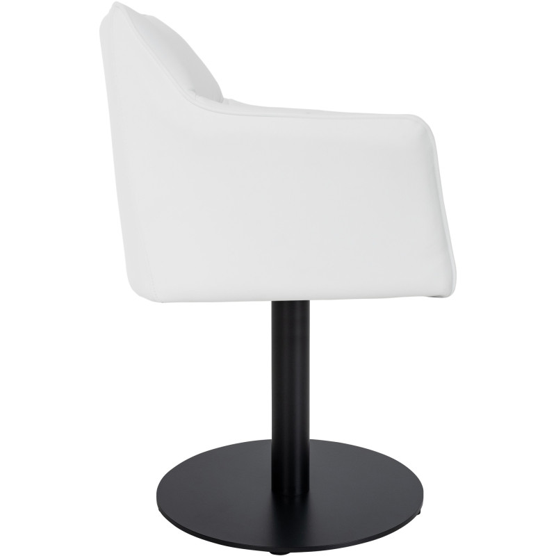 Fauteuil Damaso en cuir artificiel blanc