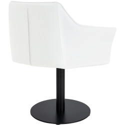 Fauteuil Damaso en cuir artificiel blanc