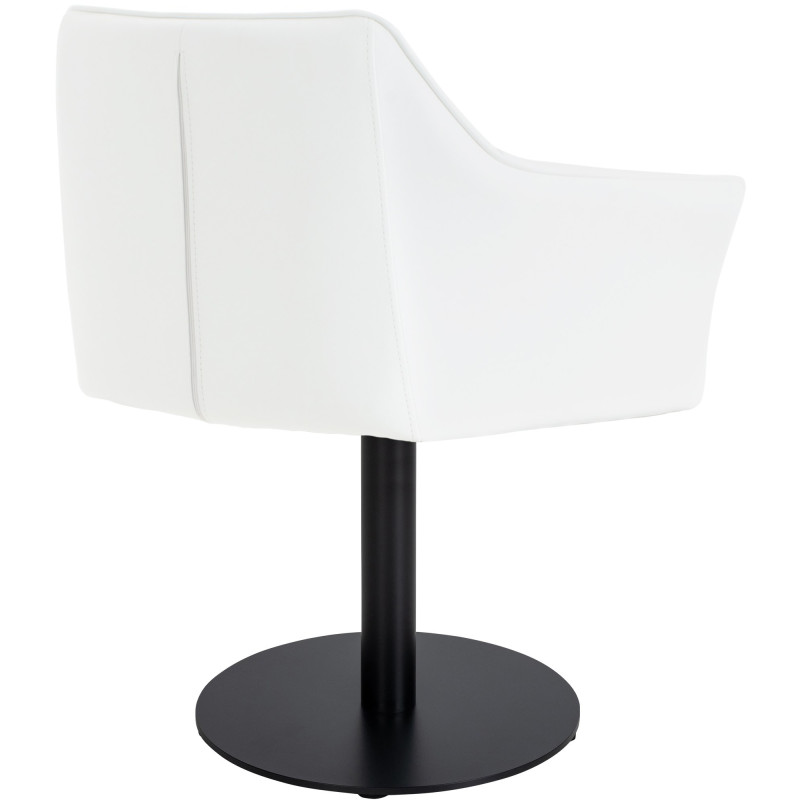 Fauteuil Damaso en cuir artificiel blanc