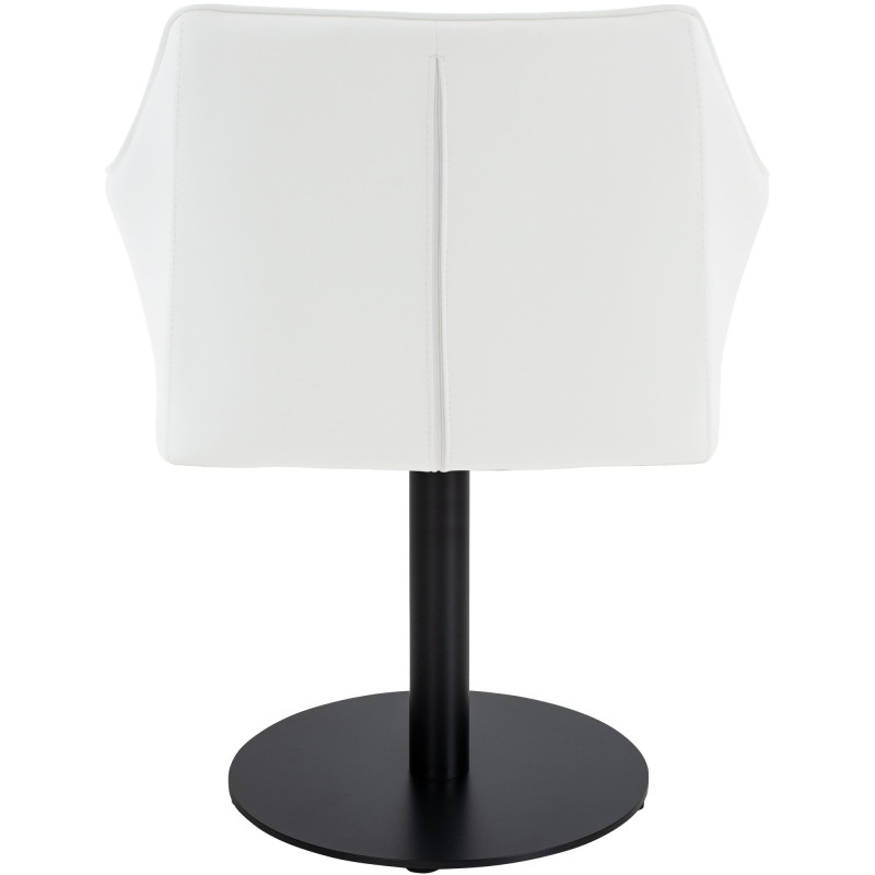 Fauteuil Damaso en cuir artificiel blanc