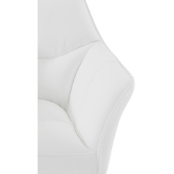 Fauteuil Damaso en cuir artificiel blanc
