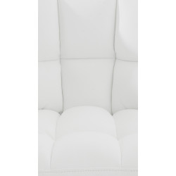 Fauteuil Damaso en cuir artificiel blanc