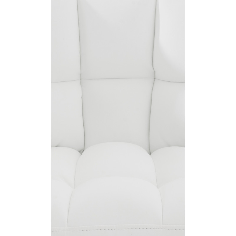 Fauteuil Damaso en cuir artificiel blanc