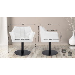 Fauteuil Damaso en cuir artificiel blanc