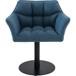 Fauteuil en tissu Damaso bleu