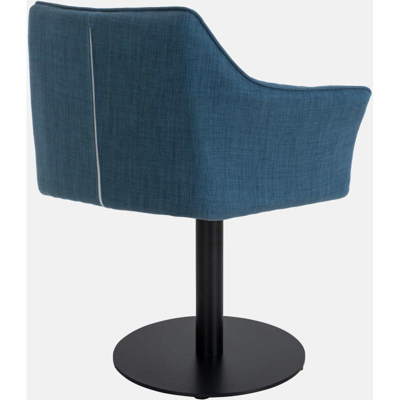 Fauteuil en tissu Damaso bleu