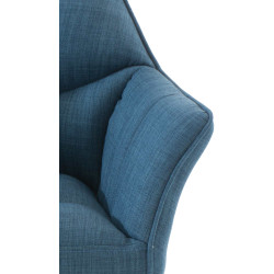 Fauteuil en tissu Damaso bleu