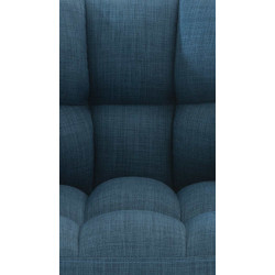 Fauteuil en tissu Damaso bleu
