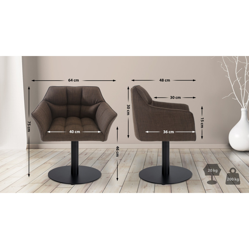 Fauteuil en tissu Damaso marron