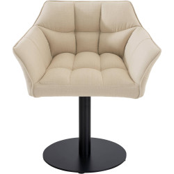 Fauteuil en tissu Damaso crème