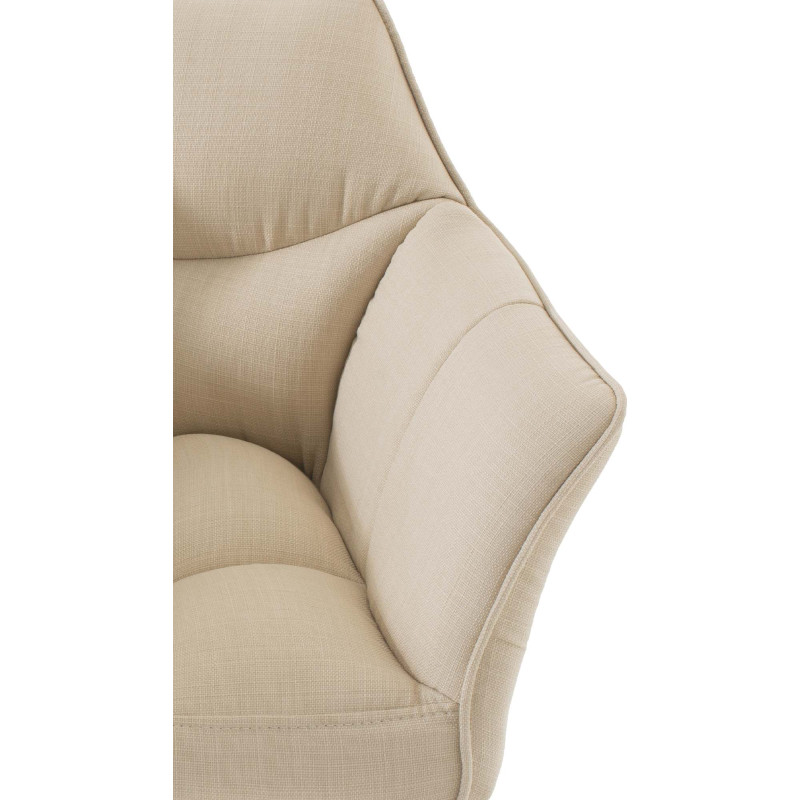 Fauteuil en tissu Damaso crème