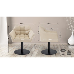 Fauteuil en tissu Damaso crème