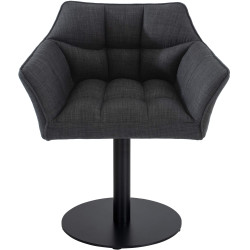 Fauteuil en tissu Damaso gris foncé