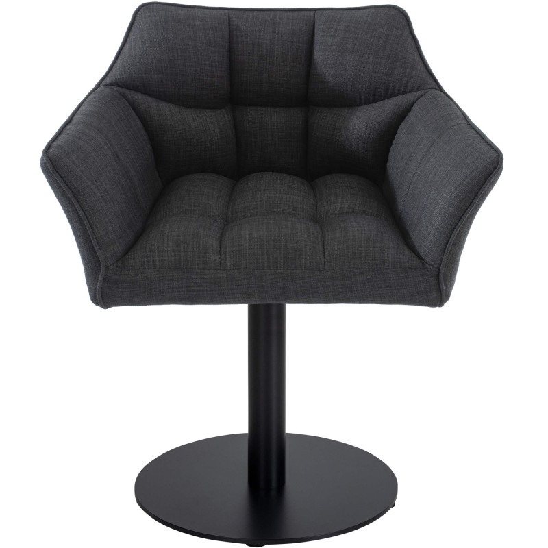 Fauteuil en tissu Damaso gris foncé