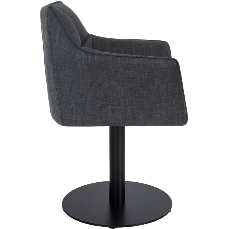 Fauteuil en tissu Damaso gris foncé