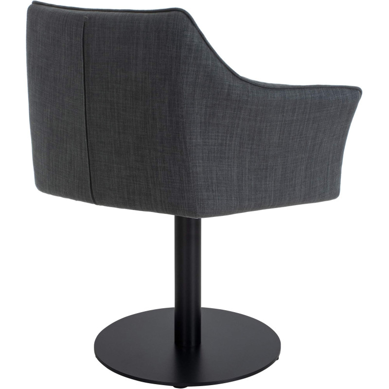 Fauteuil en tissu Damaso gris foncé