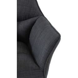 Fauteuil en tissu Damaso gris foncé