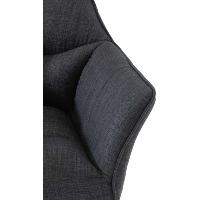 Fauteuil en tissu Damaso gris foncé