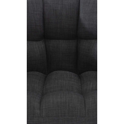 Fauteuil en tissu Damaso gris foncé