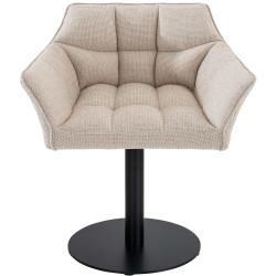Fauteuil en tissu Damaso ivoire