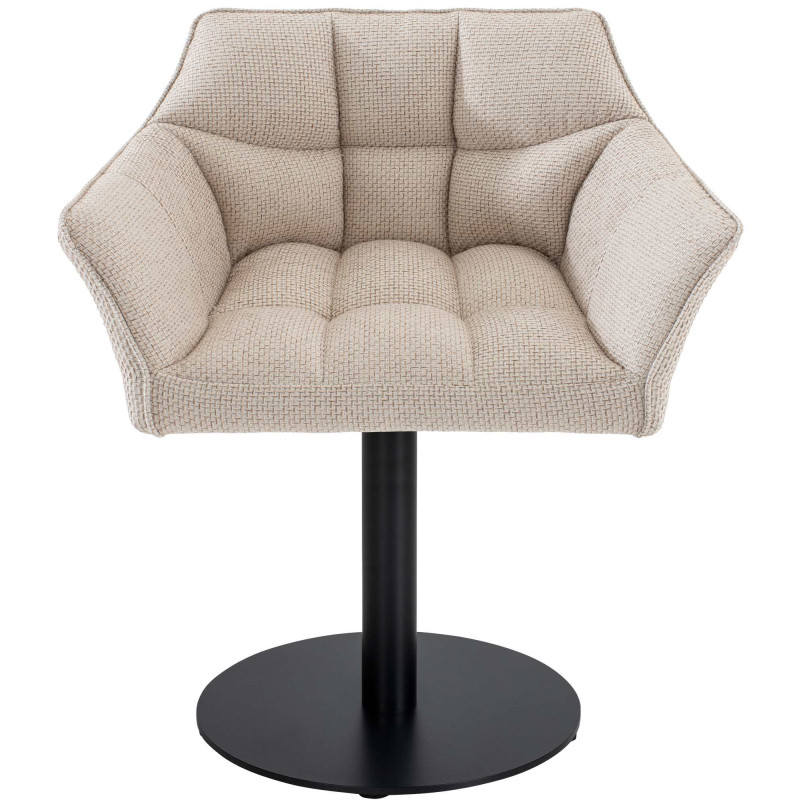 Fauteuil en tissu Damaso ivoire