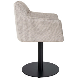 Fauteuil en tissu Damaso ivoire