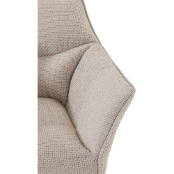 Fauteuil en tissu Damaso ivoire