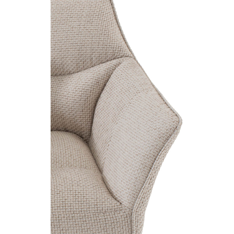 Fauteuil en tissu Damaso ivoire