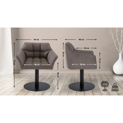 Fauteuil en tissu Damaso gris